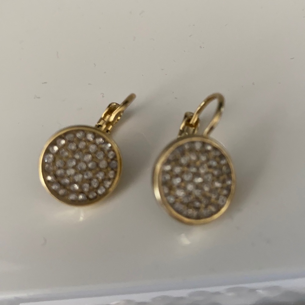 Gold tone and c z earrings